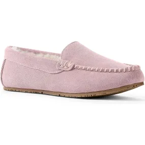Lands' End Women's Suede Moc Slipper Washed Pink